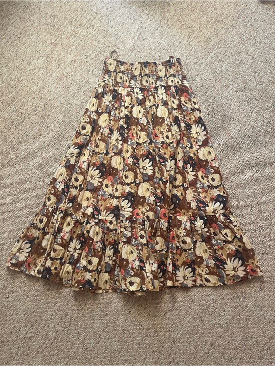 NATURAL LIFE Dresses & Skirts - NATURAL LIFE Brown Floral Maxi Skirt/sun dress